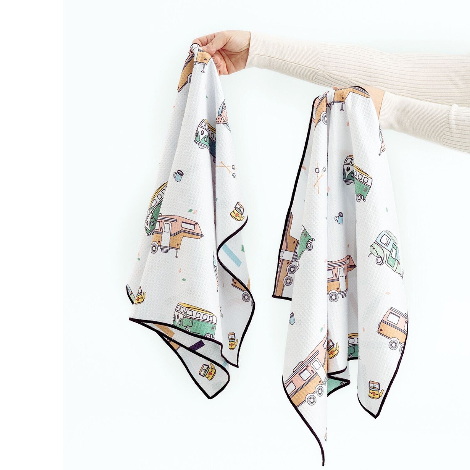 Waffle Microfiber Quick Dry Hand Towel Set of Two