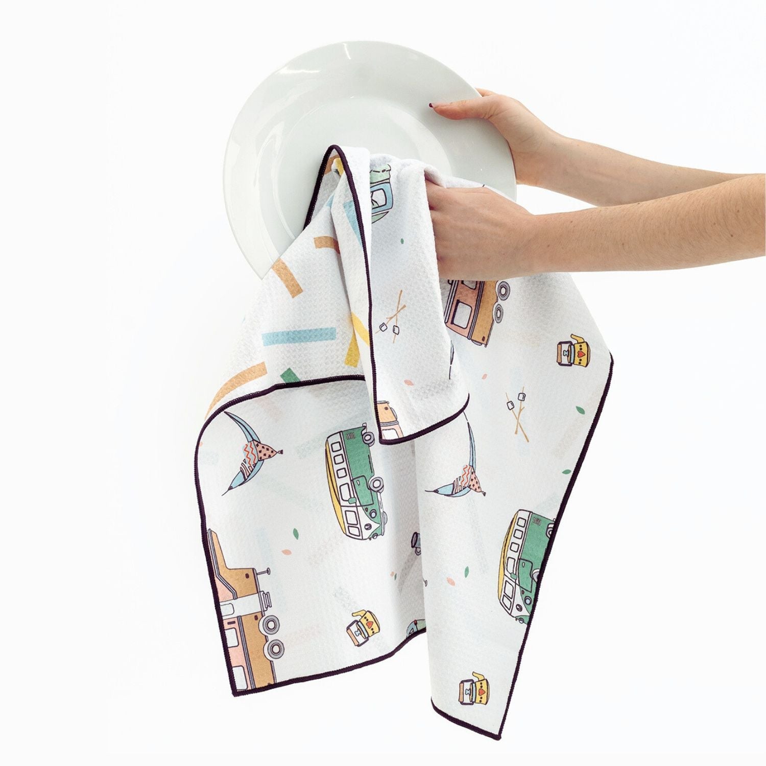 Waffle Microfiber Quick Dry Hand Towel Set of Two