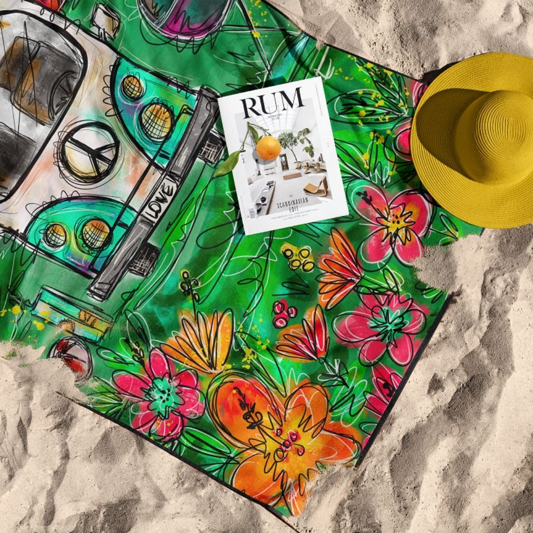 Serviette de plage en microfibre