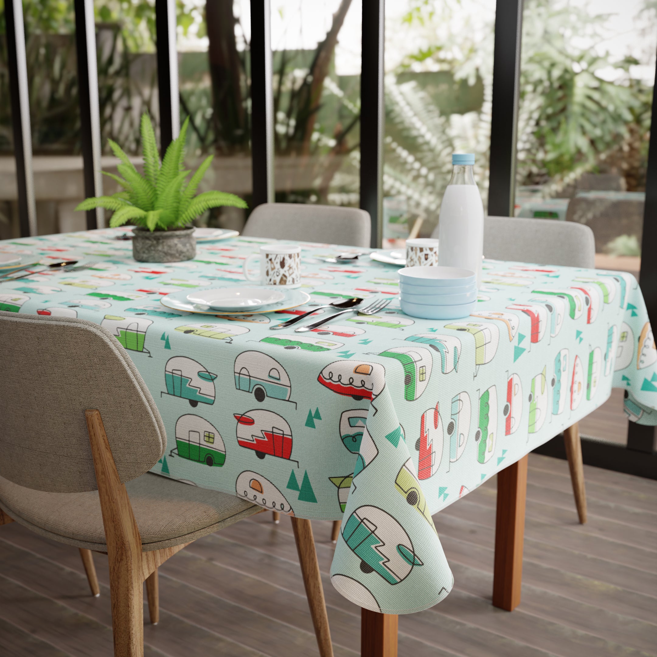 Nappe Rectangulaire En Vinyle à Motif Floral Français - 152x259 Cm, Dos En Flanelle, Calibre 4, Lavable à L'éponge