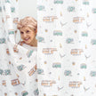 Shower Curtain with Caravan Pattern