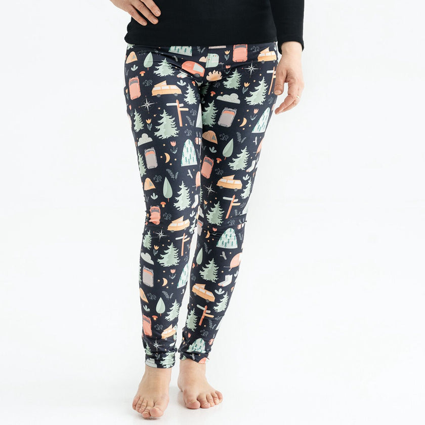 Super Soft Microfiber Leggings with Caravan Pattern