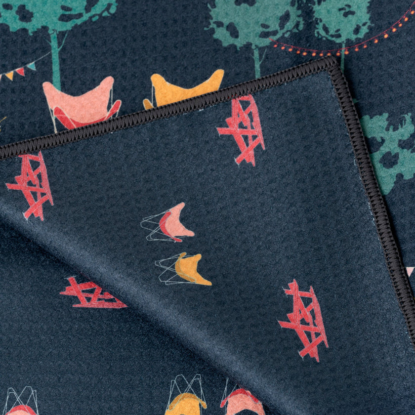 Ensemble de 2 linges à vaisselle en microfibre gaufrée – Collection Aventure rétro