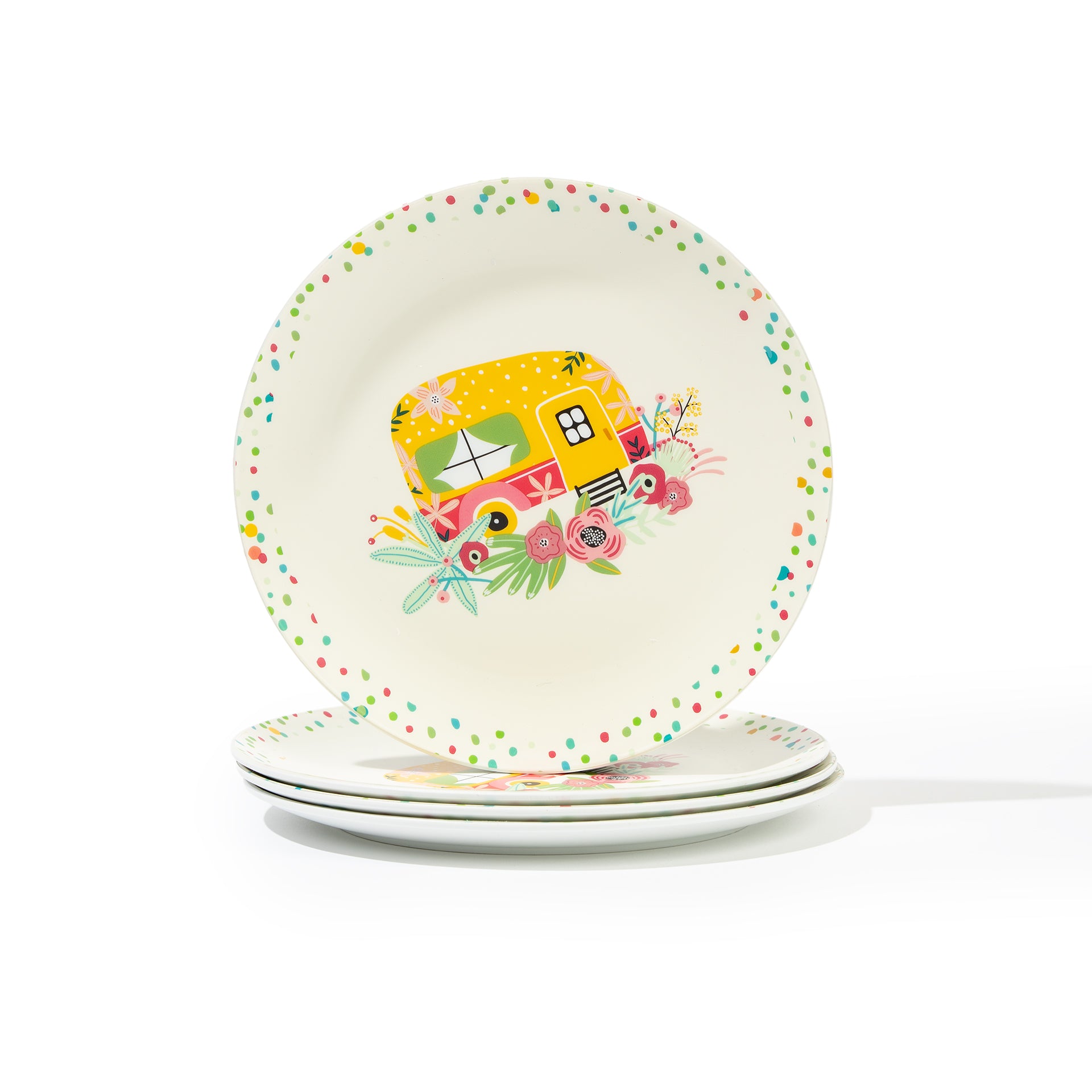 Set of 4 large melamine plates