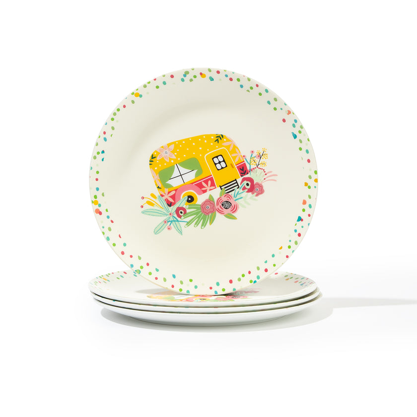 Set of 4 large melamine plates