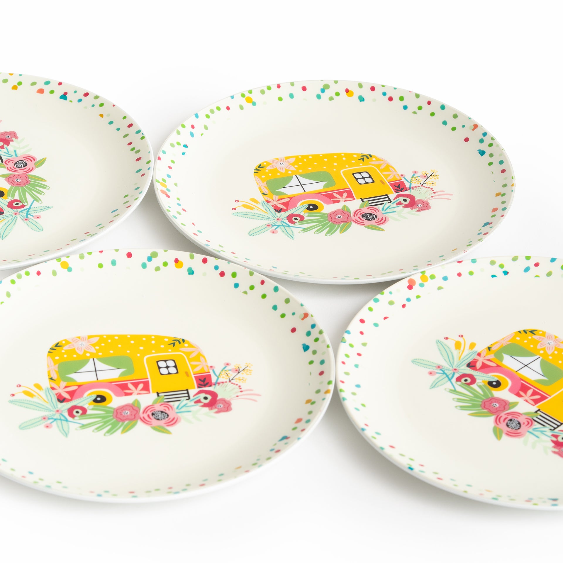 Set of 4 large melamine plates