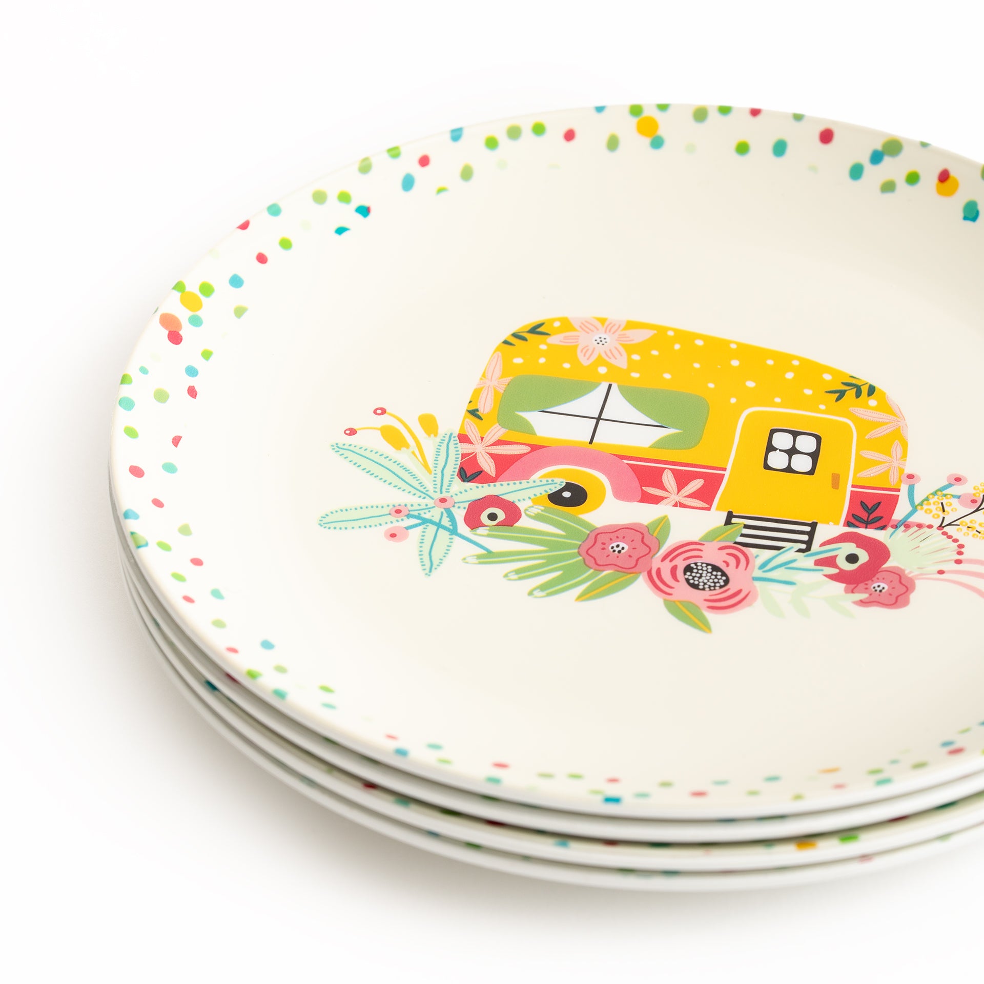 Set of 4 large melamine plates