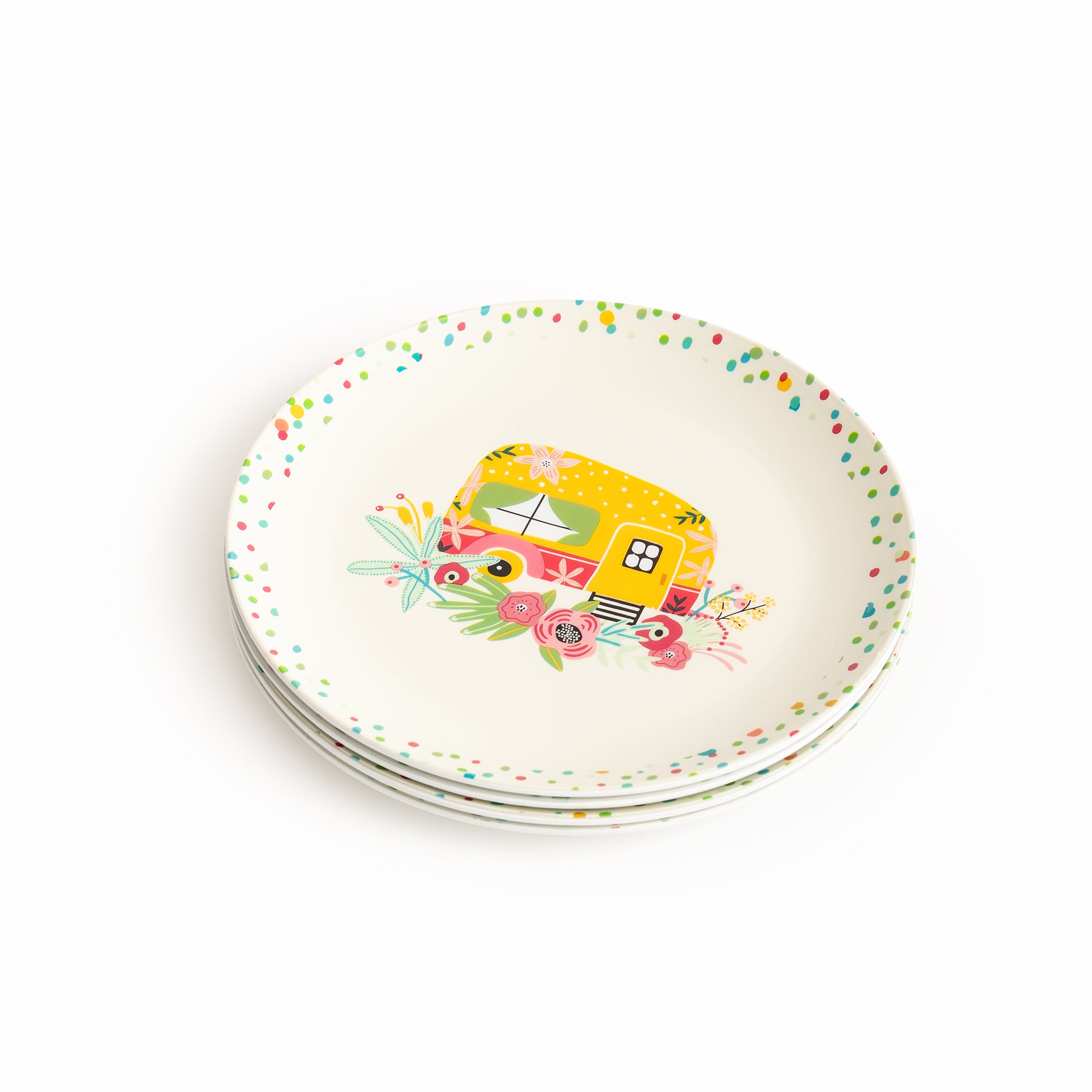 Set of 4 large melamine plates