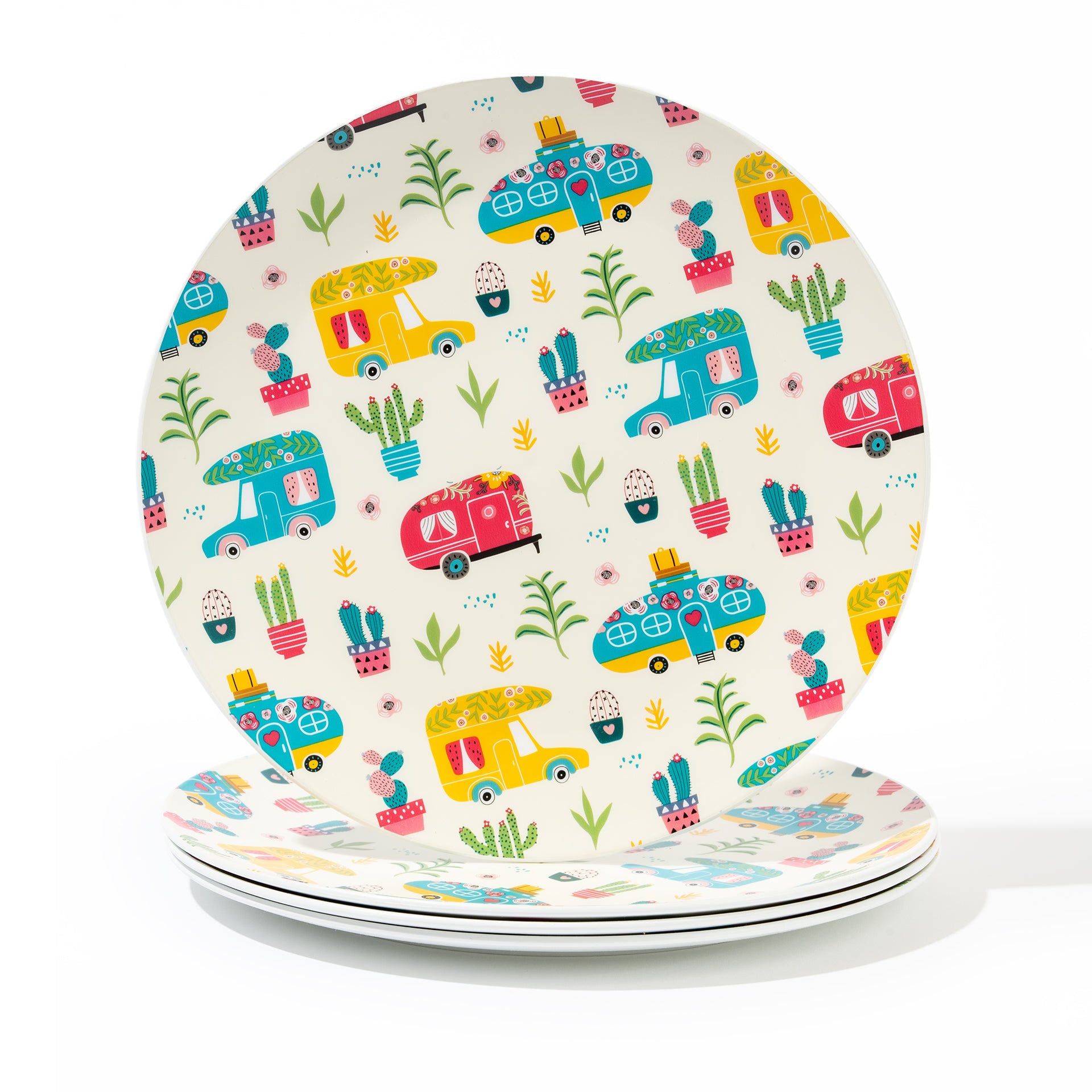 Set of 4 large melamine plates