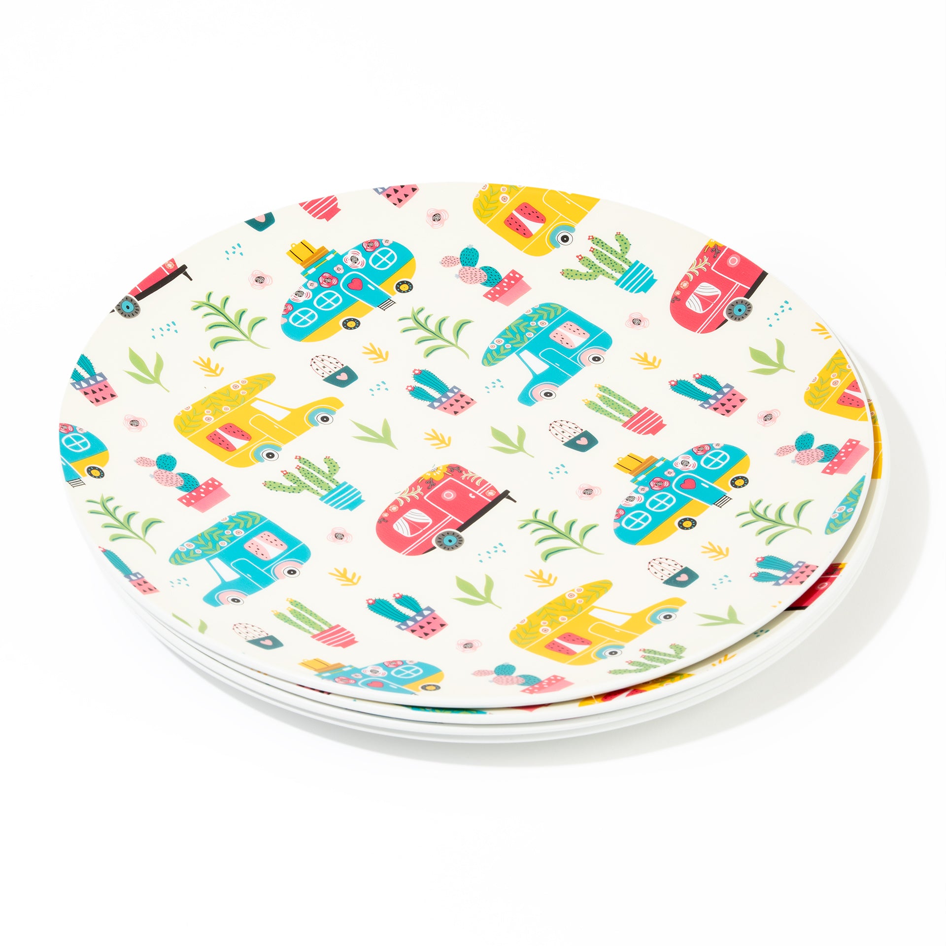 Set of 4 large melamine plates
