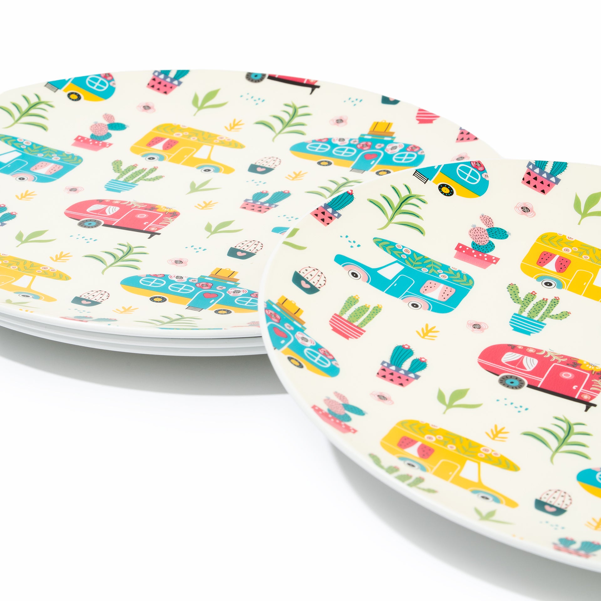 Set of 4 large melamine plates