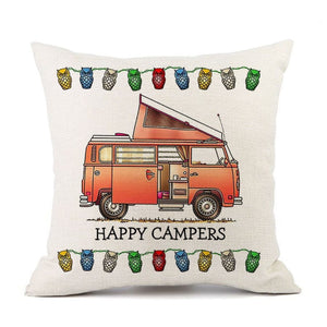 9 Models - Cushion Covers "Happy Camper"