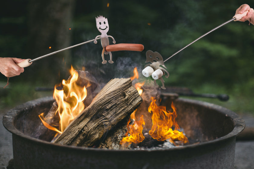 Set of 2 Naughty Telescopic Sticks for Roasting Marshmallows and Sausages